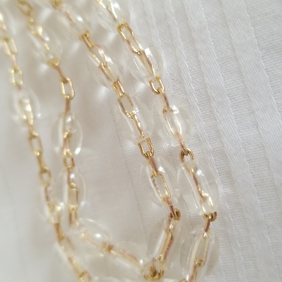 Catholic Crucifix Gold Tone Clear Rosary Beads - Picture 6 of 7